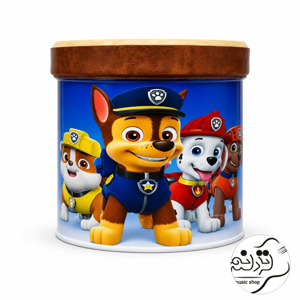 طبلک ترنم طرح سگ‌ های نگهبان با بدنه آبی و تصویر شخصیت‌های PAW Patrol